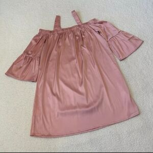 Americal Clothing Dress Women's  Size Lg Pink Off Shoulder Satin Feel - NWT